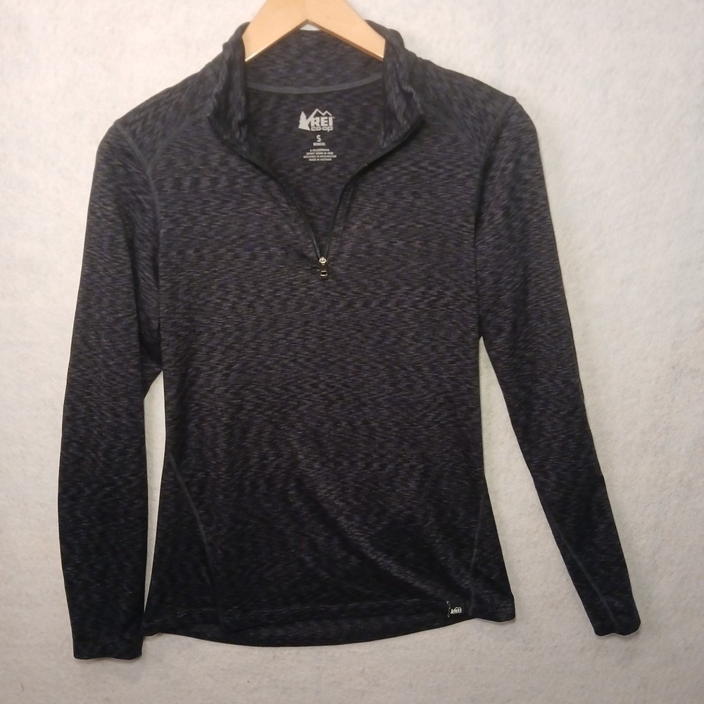 REI Womens Athletic Jacket Small Black Full Zip Running Activewear